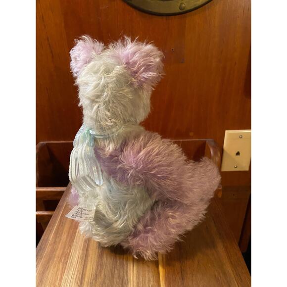 Annette Funicello Mohair Teddy Bear Panda Lila Pastel BluePurple Jointed 18" 90s - Picture 3 of 6
